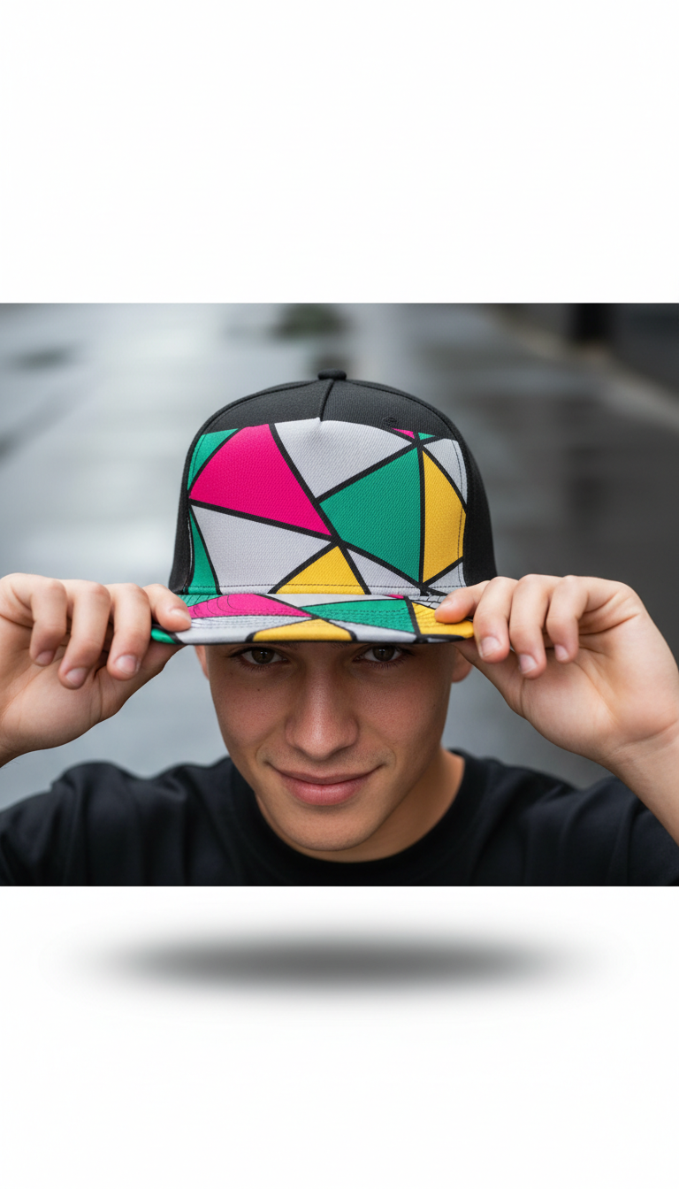 Deep Black graphic snapback hat